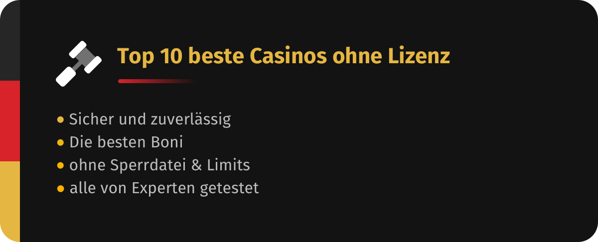 Die besten Casinos ohne deutsche Lizenz